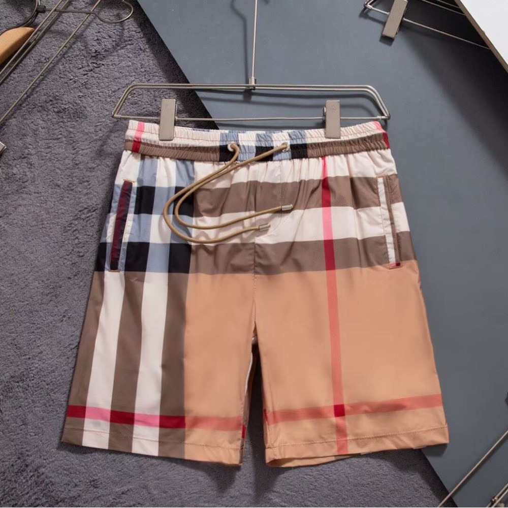 Burberry Tan and Red Plaid Shorts